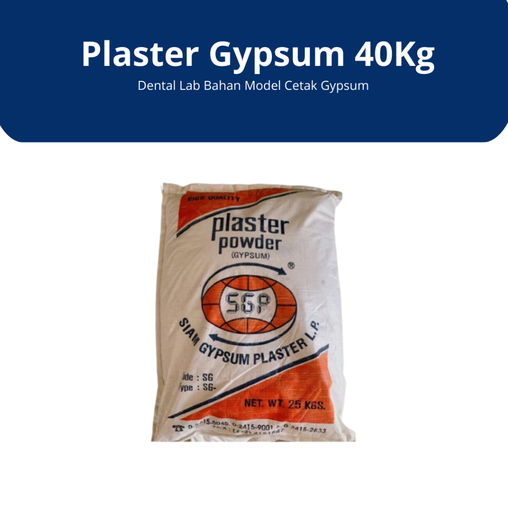 Metadent - Dental Lab Bahan Model Cetak Gypsum Plaster Gypsum 40Kg