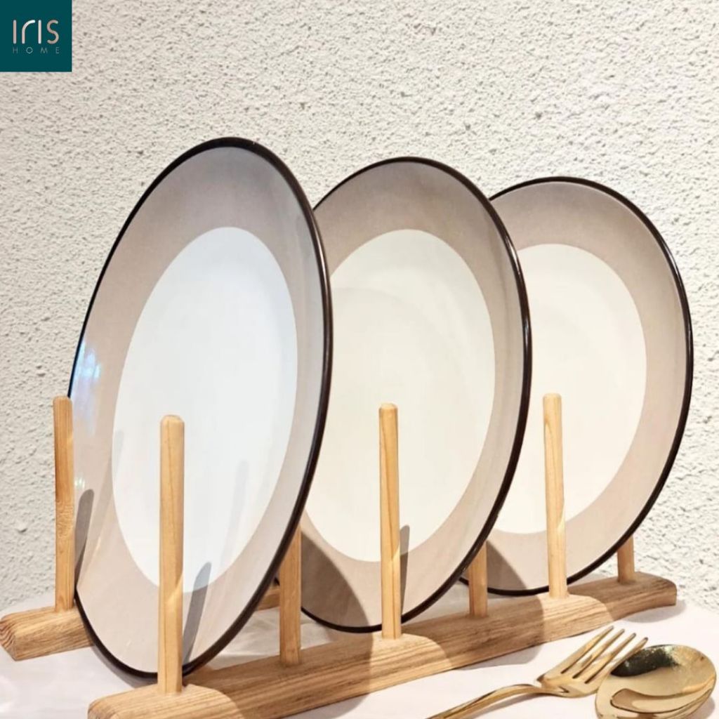 Piring Salad Brown Rim 22,5cm x 22,5cm x 2,5cm - Kitchenware