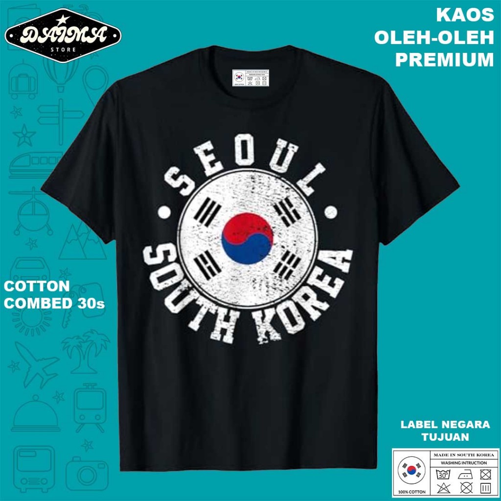 KAOS OLEH OLEH KOREA 73 PAKAI TAG LABEL KOREA ASLI BAJU SOUVENIR PREMIUM GIFT