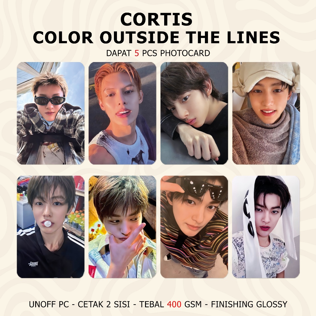 (DAPAT 5 PCS) Photocard CORTIS COLOR OUTSIDE THE LINES Unofficial PC KPOP