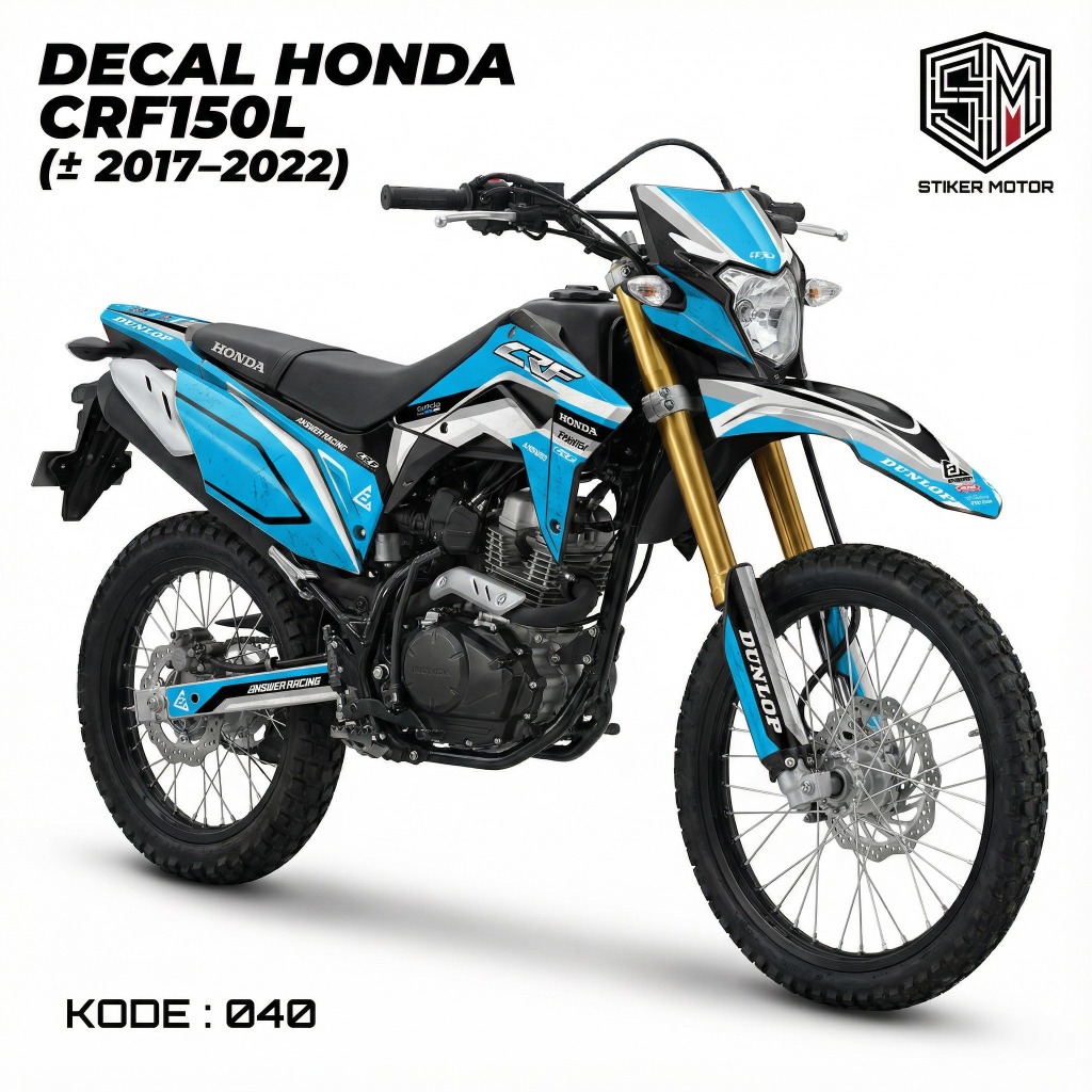 Stiker Decal Motor CRF150L 2017-2022 Fulllbody Bahan Vinyl Premium - Warna Tahan Lama - Lem Kuat Ama