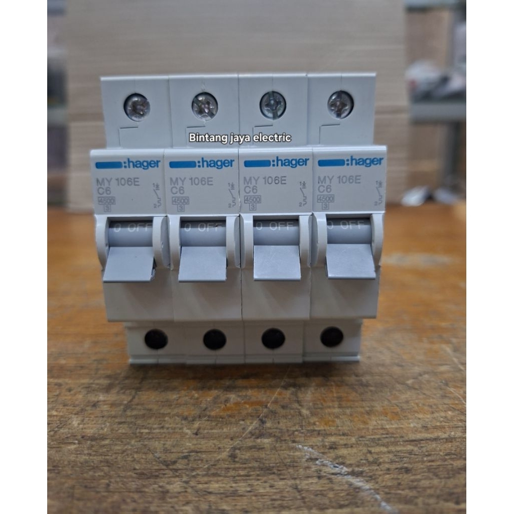 MCB Hager 1P 6A 4,5kA mcb hager 1p 6a 4,5kA Original