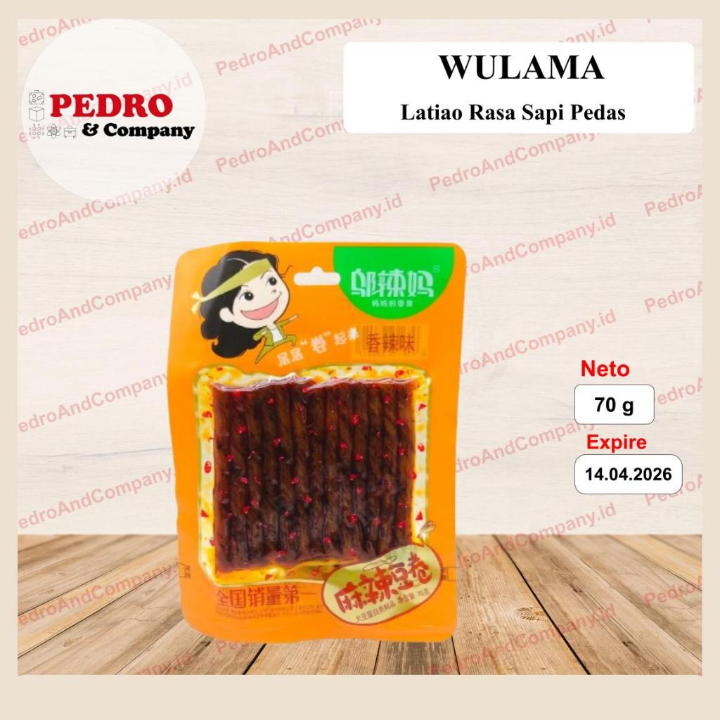 Wulama Latiao rasa spicy beef 70 gram snack china pedas viral rasa sapi pedas