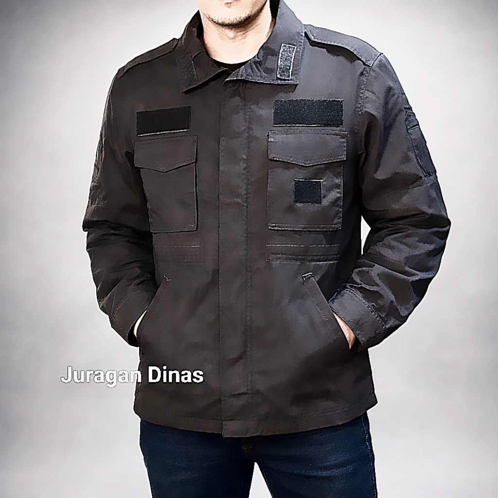 Jaket Hitam Ripstok Tactical Brimob Jatah POLRI Original