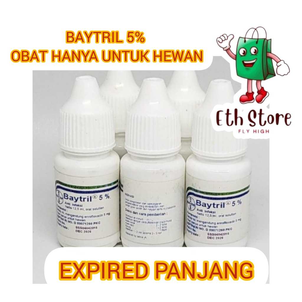 Baytril 5%  Obat Flu Kura-kura Torto Reptil Sulcata Pardalis Dll