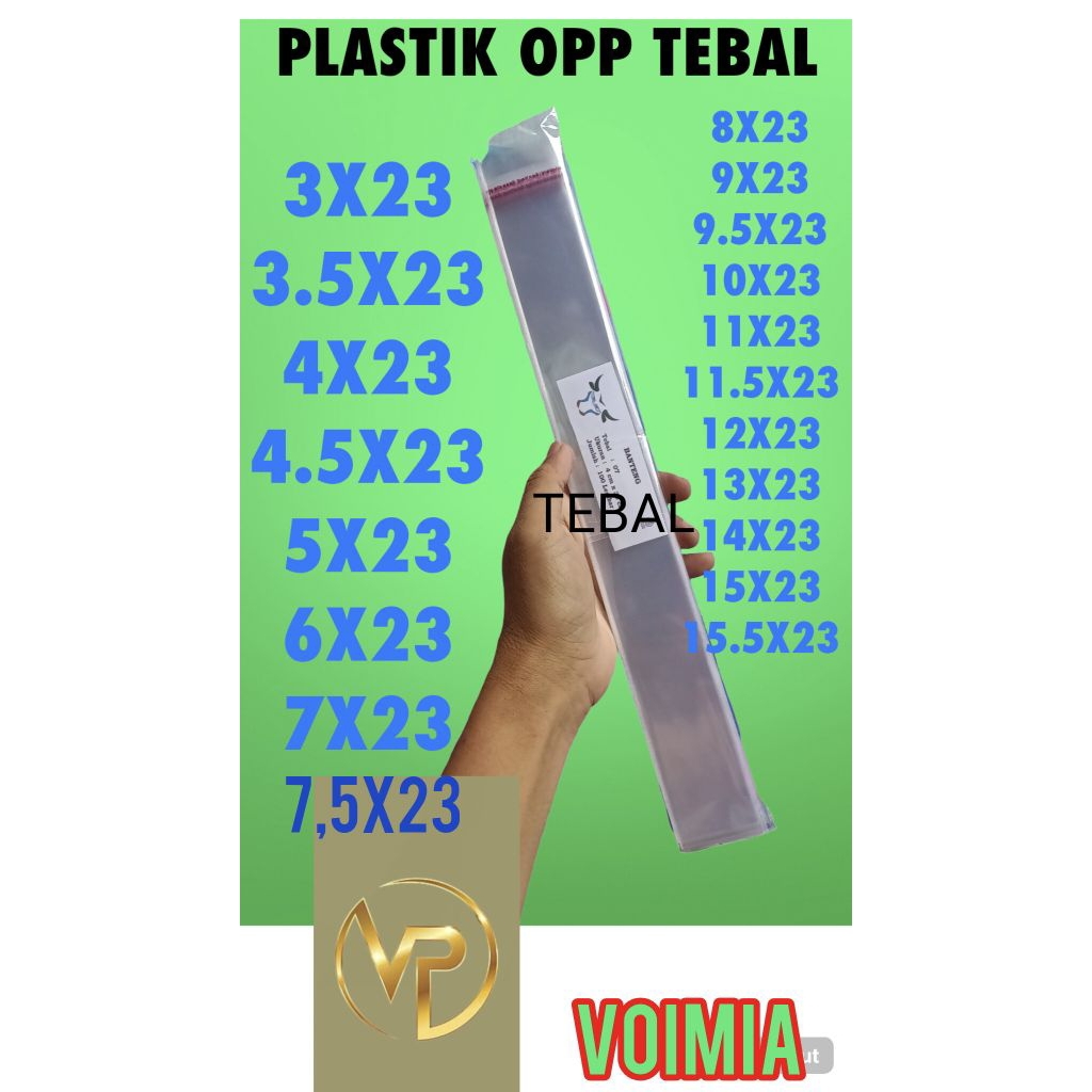 Plastik Opp 3x23 3,5x23 4x23 4,5x23 5x23 6x23 7x23 7,5x23 8x23 9x23 10x23 11x23 11,5x23 12x23 13x23 