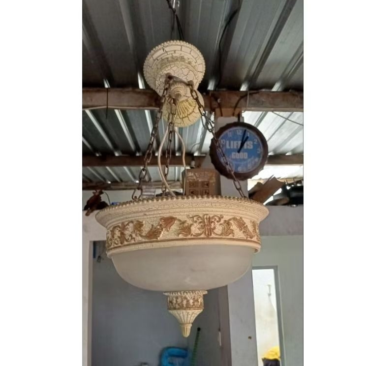 lampu gantung kaca kristal antik jadul vintage