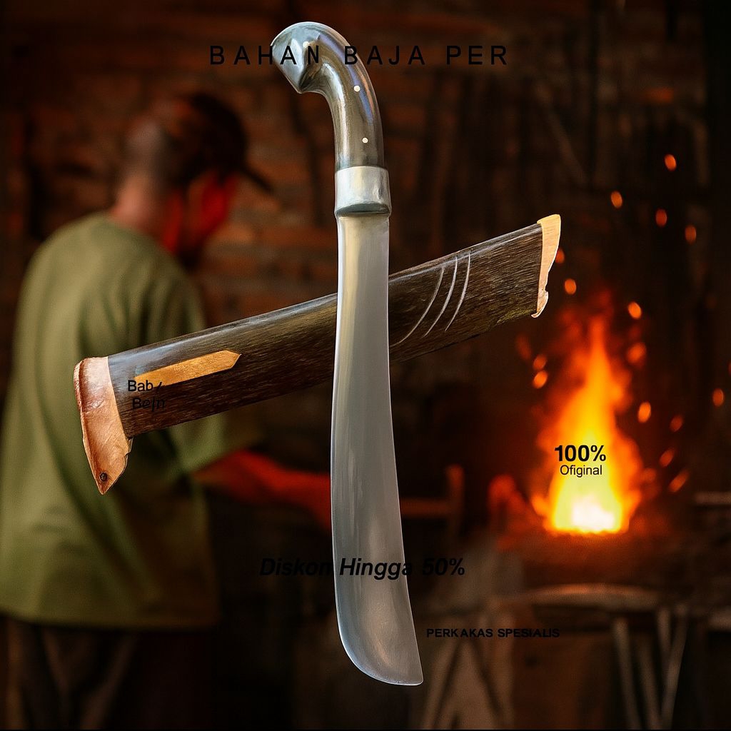 Golok Kebun Ruyung – Tajam Tebas Kayu & Bambu | Baja Per Asli