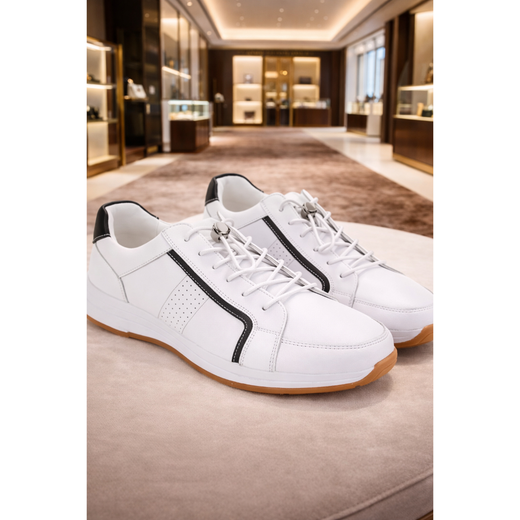 SEPATU PLAYBOY PUTIH Kets Kulit Pria Elegan Original White PL52