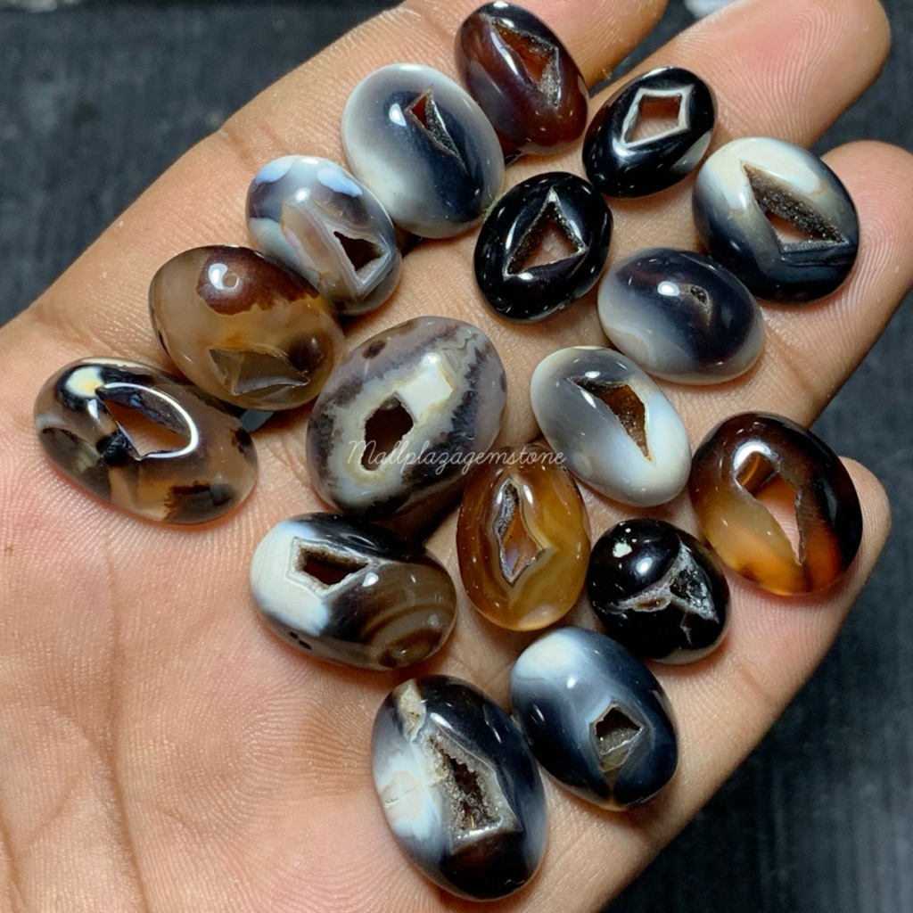 batu karangnunggal motif combong asli natural / batu akik combong / batu karangnunggal combong / los