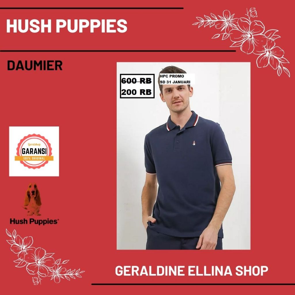 Kaos hush puppies pria laki laki men original sale seri DAUMIER