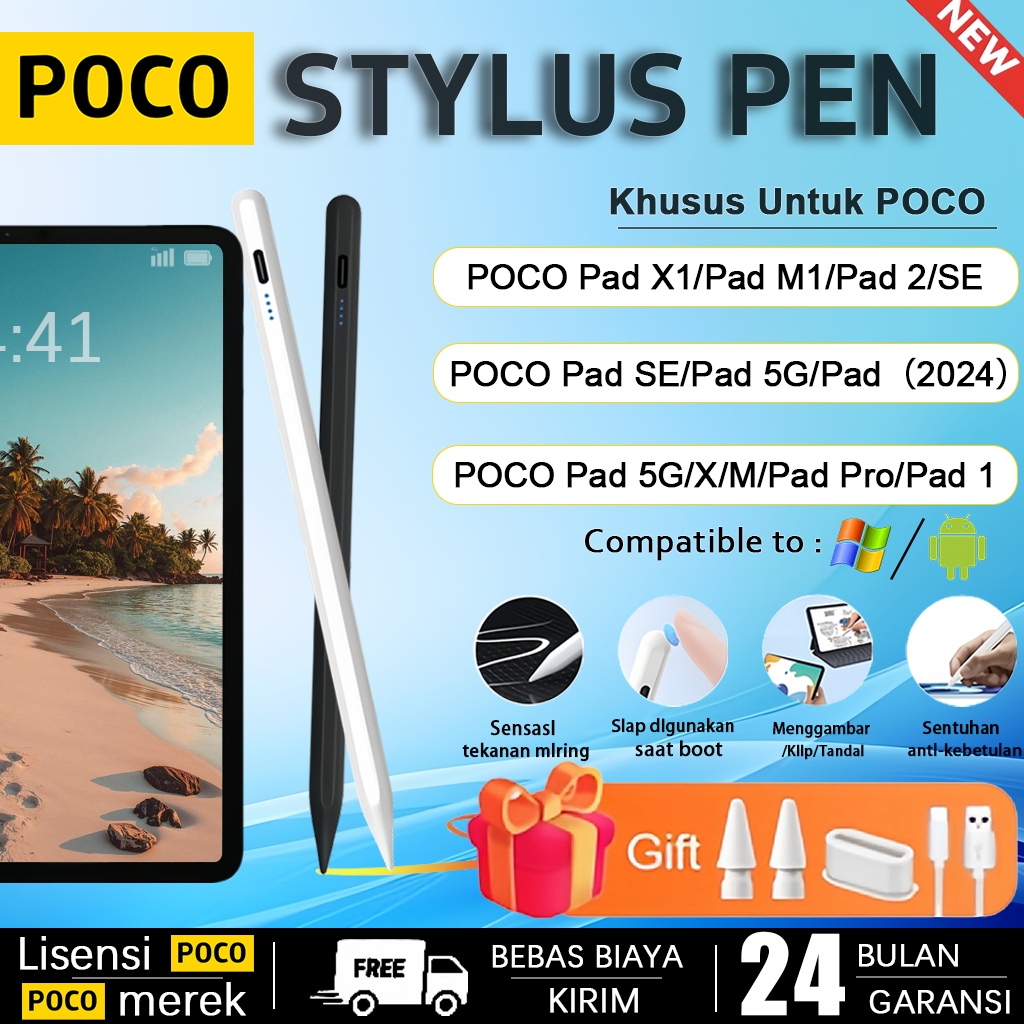 Stylus pen for POCO Pad 5G/Pad X1/Pad M1/Focus Pen POCO Tablet Multifungsi. Alat menggambar dan melu