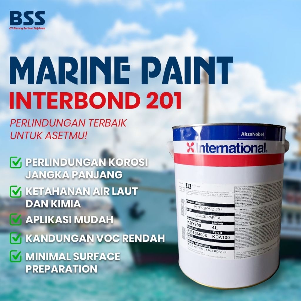 Cat Kapal Marine Paint International Interbond 201 Black 5 Liter