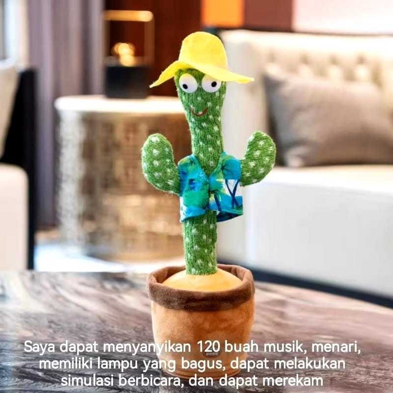 Mainan Kaktus Bergoyang Dancing Cactus Boneka Kaktus Goyang dan Bicara Kaktus Joget Ngomong