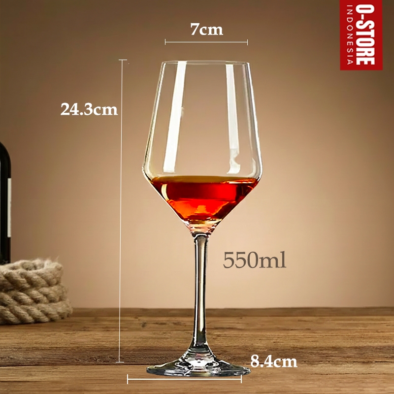 Gelas Wine Kaca Kristal Red Wine Stem Glass Wine Goblet Gelas Anggur Crystal Glass Gelas Koktail Shi
