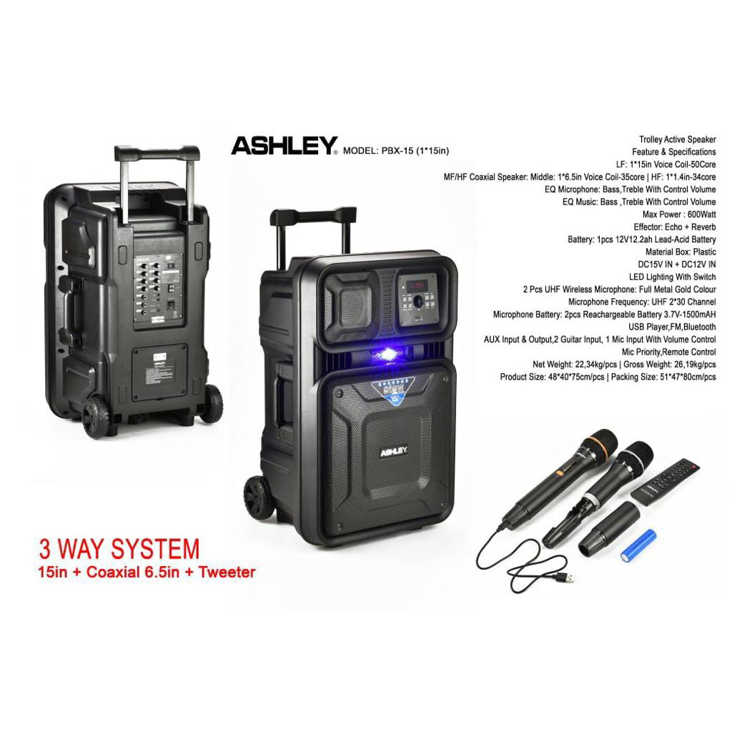Speaker Portable Ashley 15 in PBX-15 Original