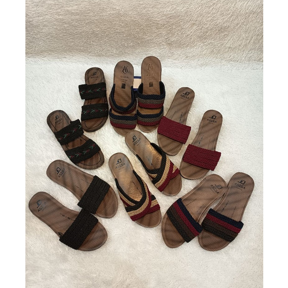 Sandal TURKI ORI Asisa | Sendal  Selop Teplek Sendal Wedges | Size 36-40