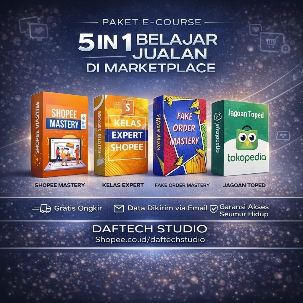 [P8534] Paket 6 In 1 Jagoan Toped Dan Jago Shopee - Belajar Sukses Bisnis Jualan Online Di Marketpla