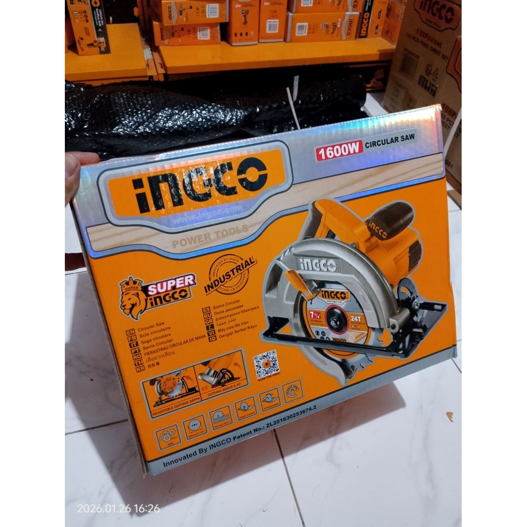 Circular Saw 7' Listrik 1600 Watt Ingco CS18568