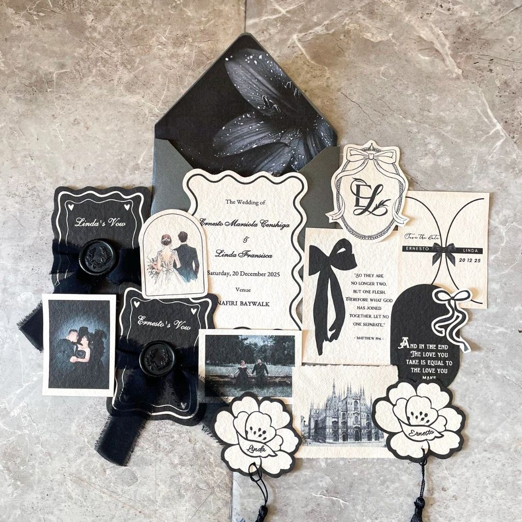 [BISA CUSTOM WARNA] Keepsake Wedding Vows Wedding Calligraphy Invitation Undangan Pernikahan Handmad