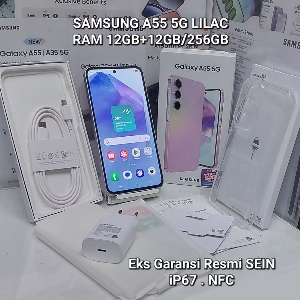 Samsung A55 5G Ram 12GB/8GB/256GB Second Fullset Mulus Like NEW Garansi Resmi SEIN
