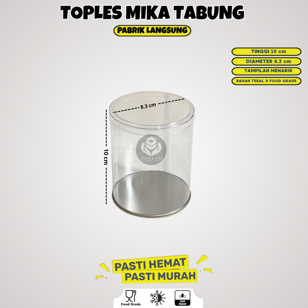 Toples Kue / Toples Plastik Tabung / Mika Kue Kering / Toples Jar Tabung Toples / WTB10