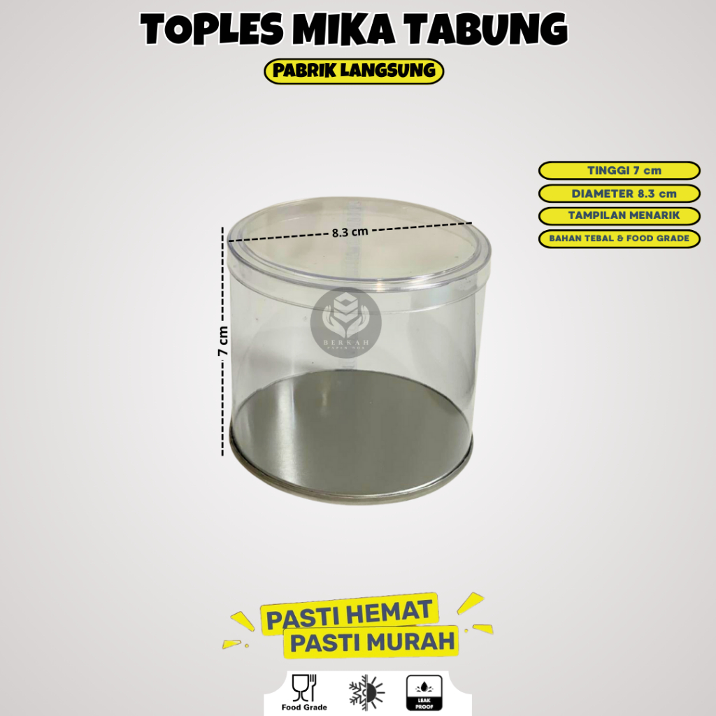 Toples Kue / Toples Plastik Tabung / Mika Kue Kering / Toples Jar Tabung Toples / WTB7