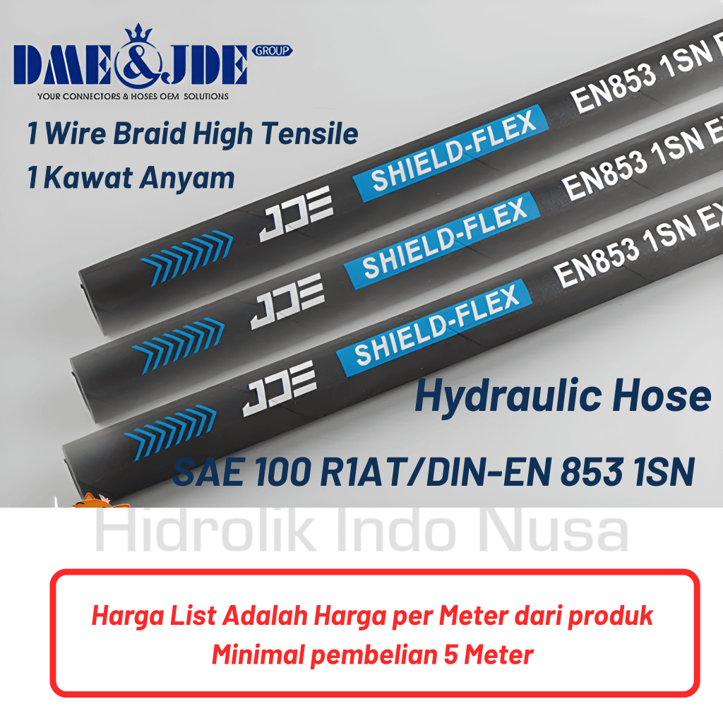 Hydraulic Hose SAE 100 R1AT/DIN-EN 853 1SN  / Harga Ecer  Per Meter / Hose Hidrolik 1 Kawat / Hydrau