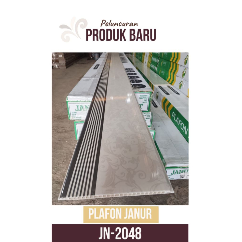 plafon PVC motif putih batik glossy Janur JN 2048
