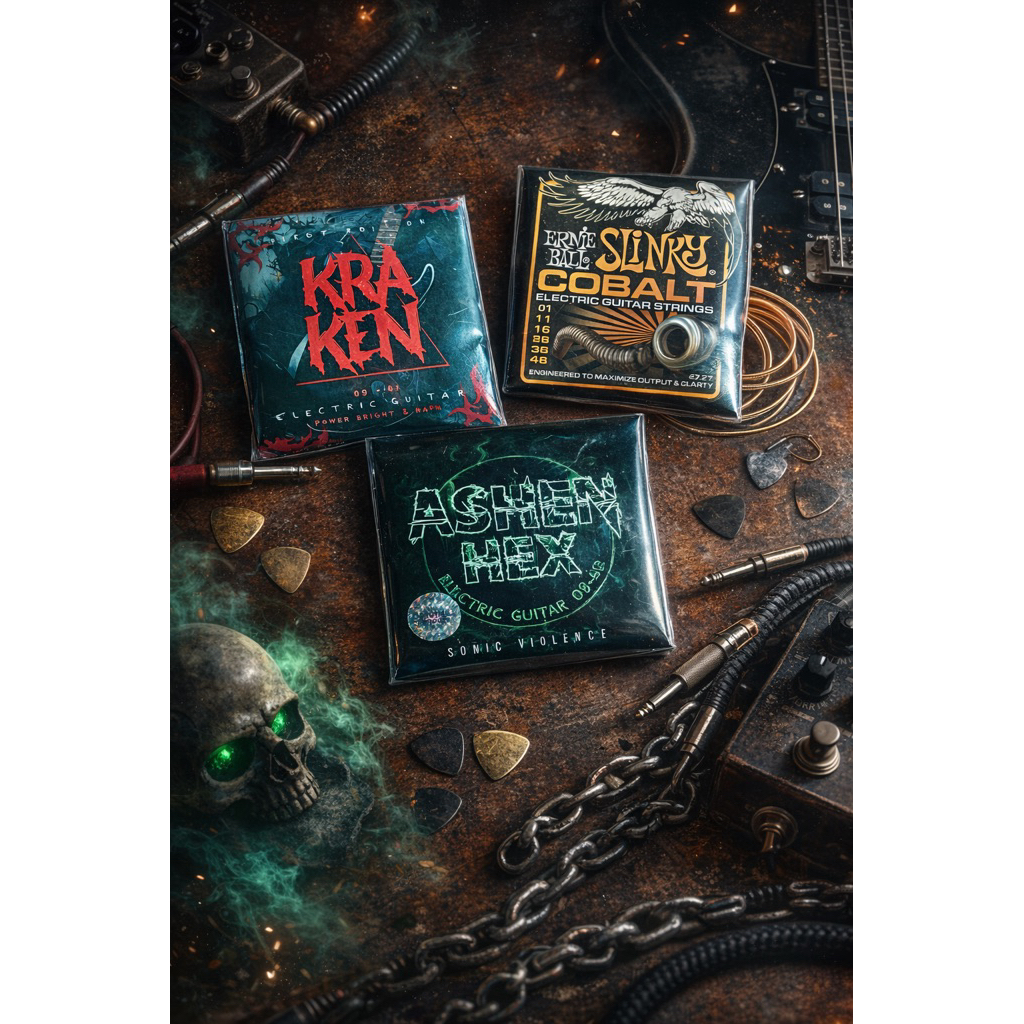 Senar Gitar Ernieball Kraken Ashen Hex 09