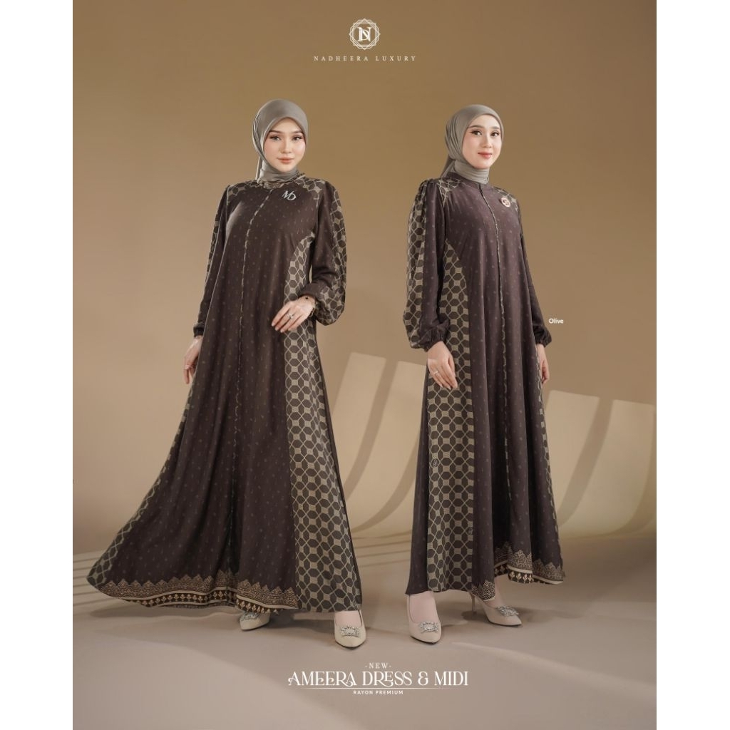 AMEERA MIDI DRESS NEW BY NADHEERA LUXURY