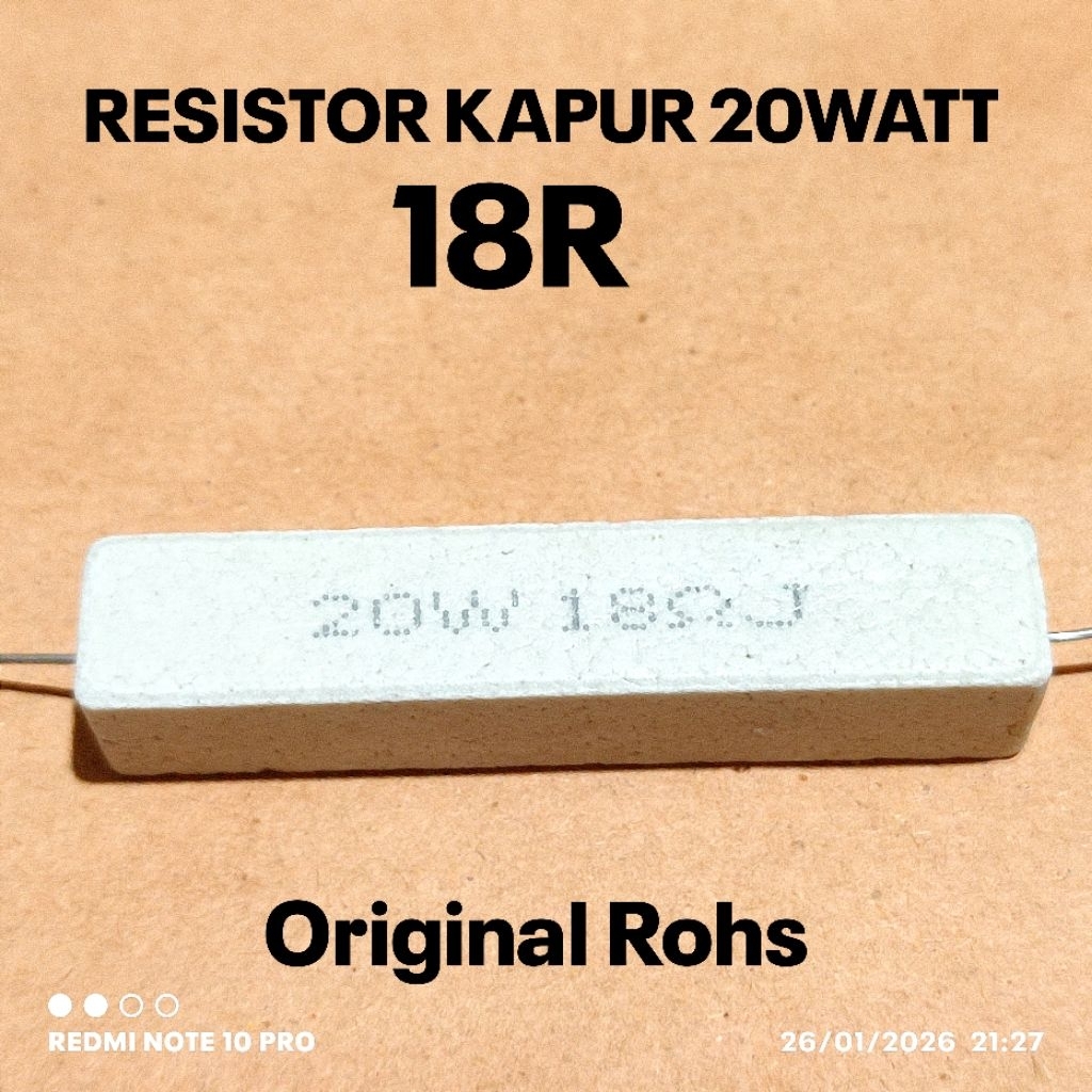 RESISTOR KAPUR 20W 20WATT 18 18R OHM ROHS