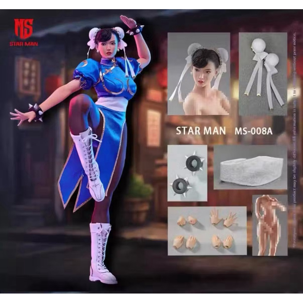 MS Star Man MS-008 1/6 Female Fighter Chun-Li Action Figure CheongSam Version Original Figure Toys