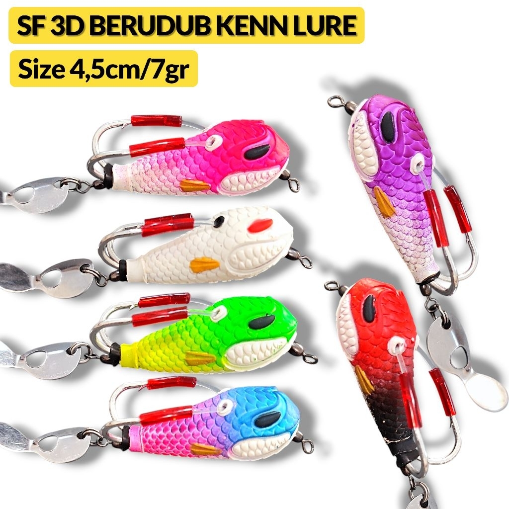 SOFT FROG 3D BERUDU BY KENN LURE. umpan casting gabus. lure casting gabus