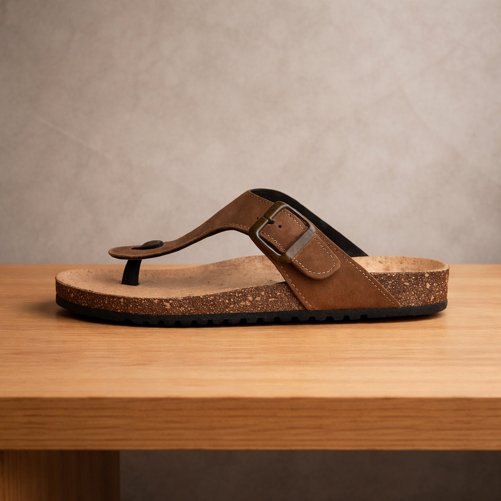 Sandal Jepit Pria - Borneo V3 Suede Zoe Berlin - Sandal Footbed Birken Puyuh Slide Tali Jepit