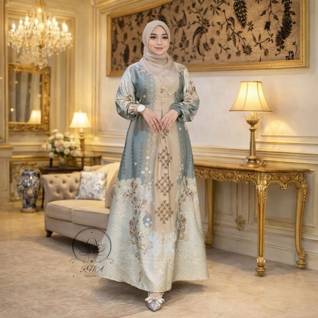 Gamis Wanita Silk Premium Adem Jatuh Gamis Muslimah Elegan LD JUMBO 130