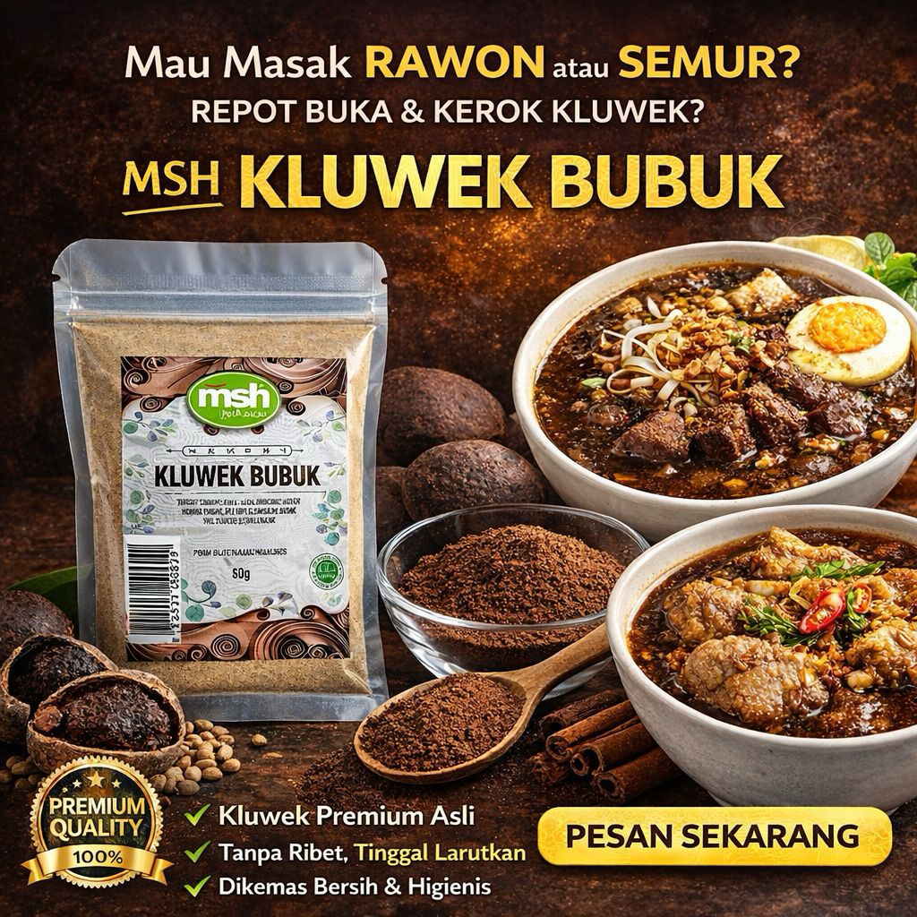 MSH Kluwek Bubuk 50 g , Kluwek Bubuk Murni , Kluwak Bubuk Asli , Kluwek Bubuk Siap Pakai