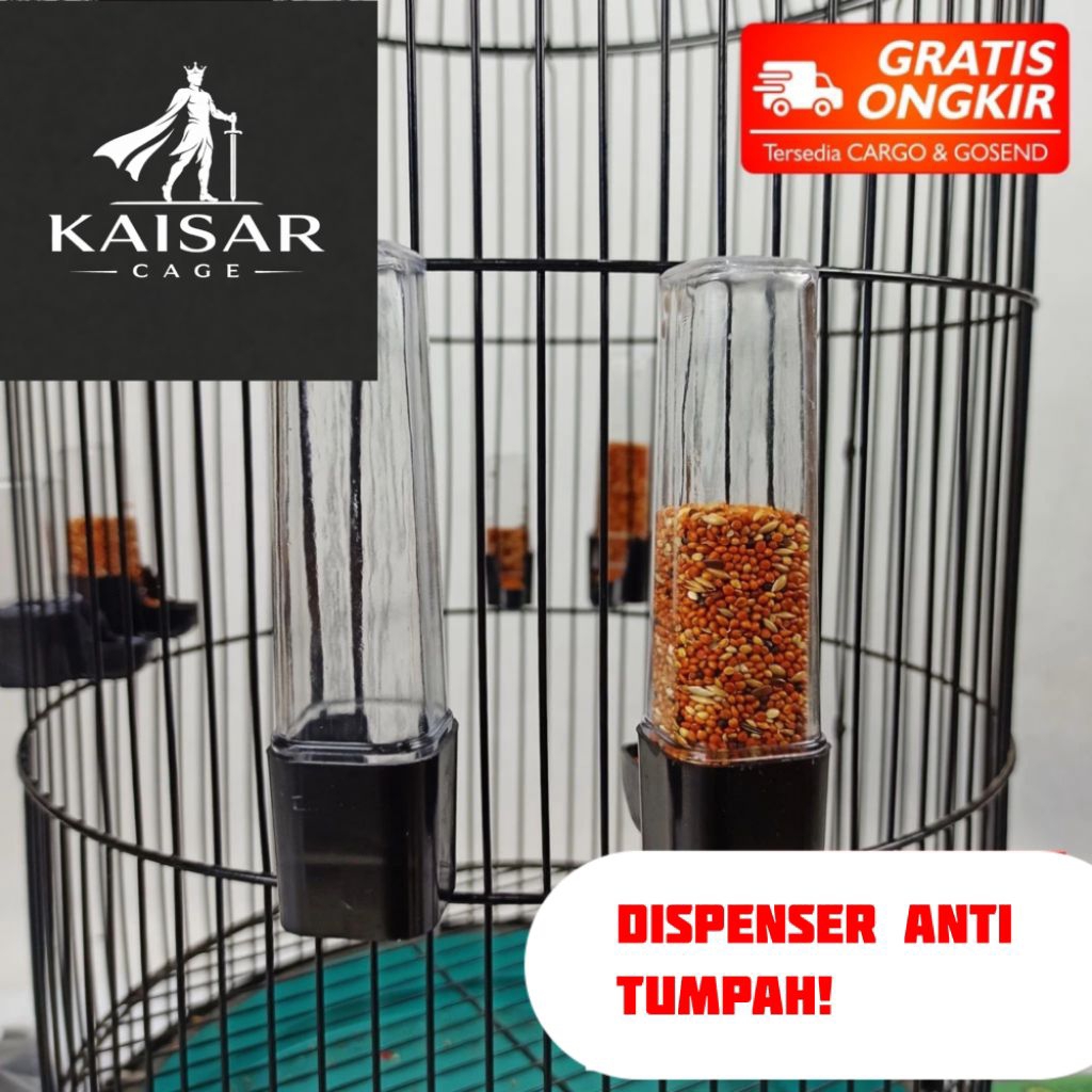 CEPUK WADAH PAKAN MINUM BURUNG DISPENSER TABUNG PANJANG CEPUK TEMPAT