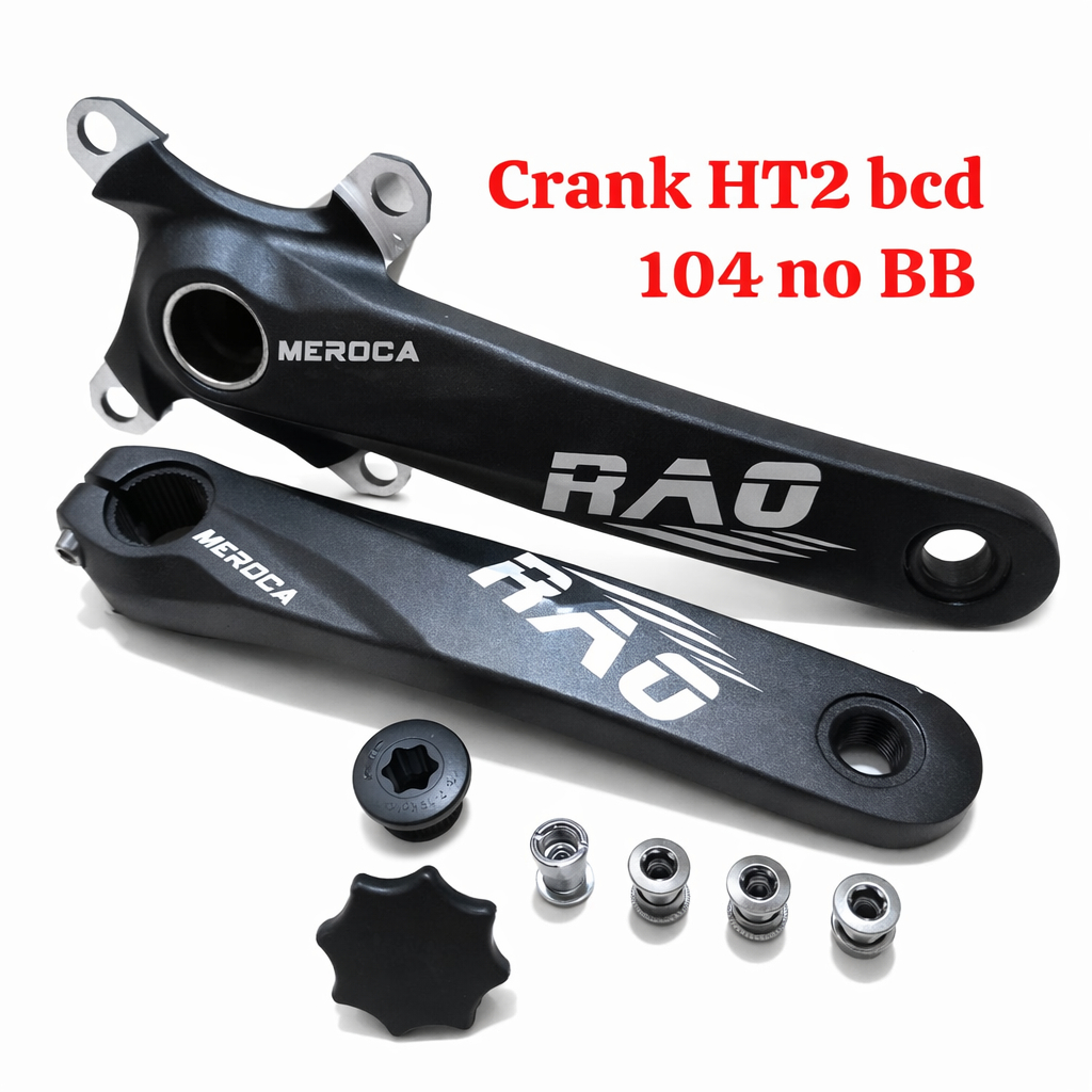 Meroca RAO Crankset Hollowtech HT2 BCD 104 – Hitam (Tanpa BB)
