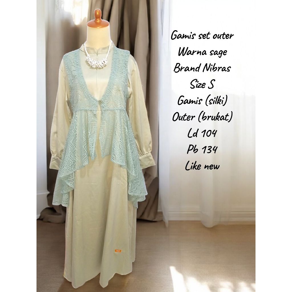 PL Pribadi Gamis Set Outer Brand Nibras Like New