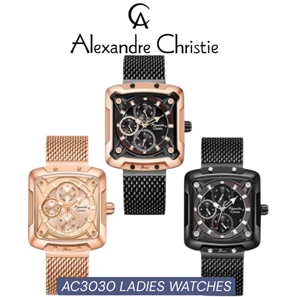 ALEXANDRE CHRISTIE AC3030BF / AC 3030 BF Jam Tangan  Wanita Original Stainless Steel Watches Luxurio