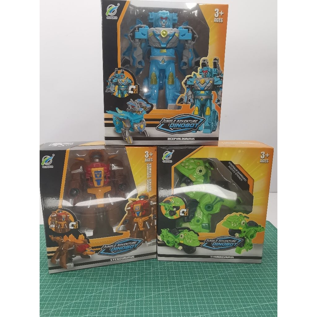 mainan transformer dinosaurus robot dapat semuanya