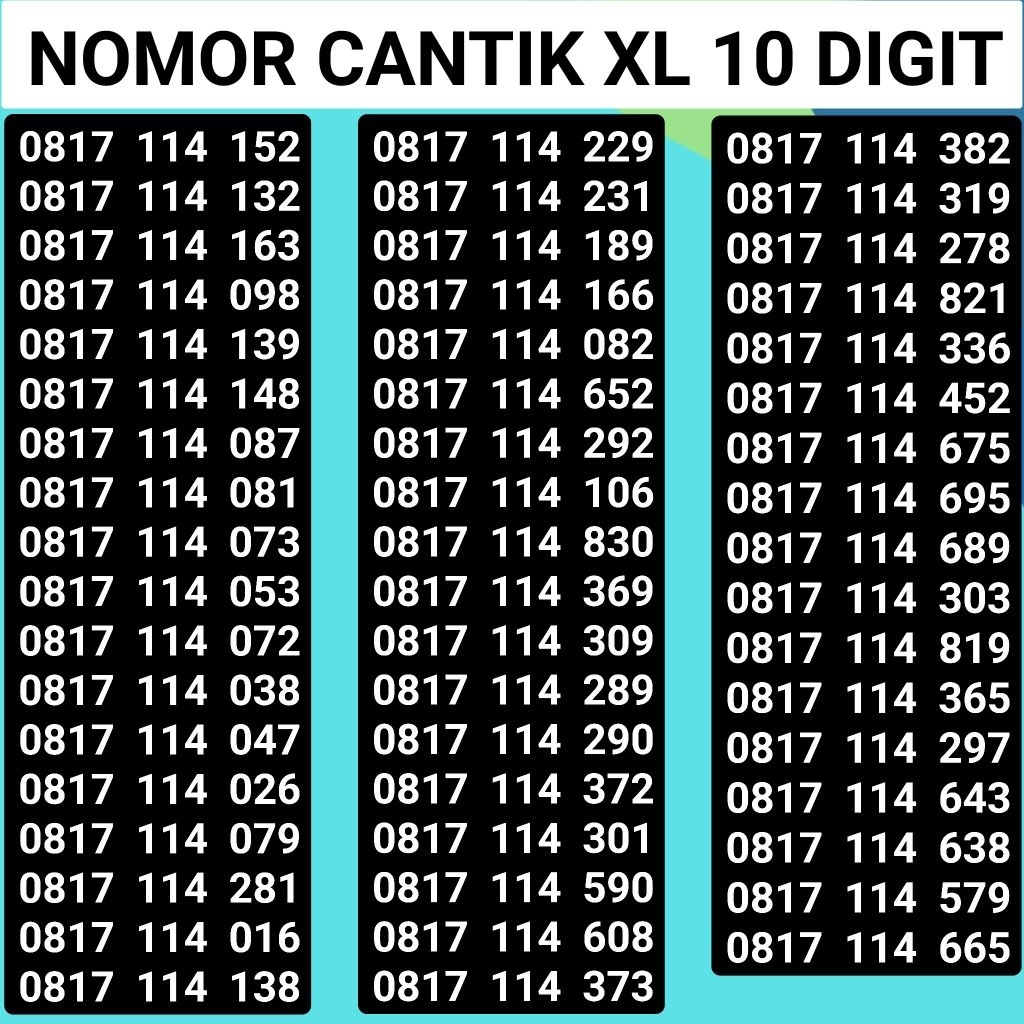 NOMOR CANTIK XL 10 DIGIT NOMOR XL 10 DIGIT PRABAYAR ISI ULANG