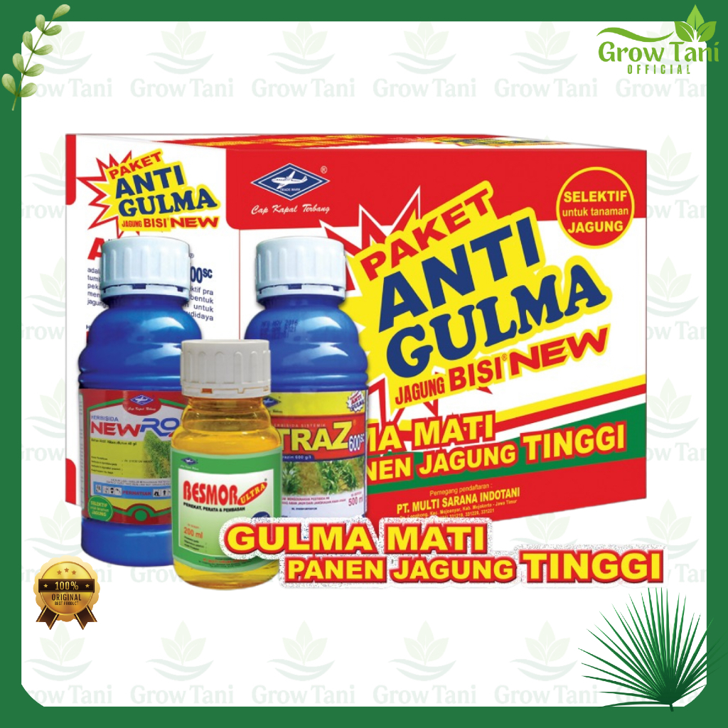 Herbisida Paket Anti Gulma Jagung Bisi PAG 500ml dengan ATRAZ 600SC & ALERON 60SC & BESMOR 600SL unt