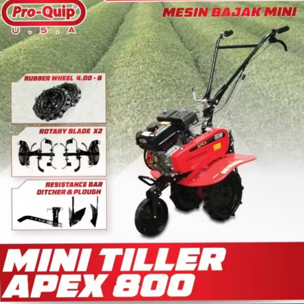Mini Tiller Traktor Bajak Sawah Pro Quip APEX-800 Dan APEX-900