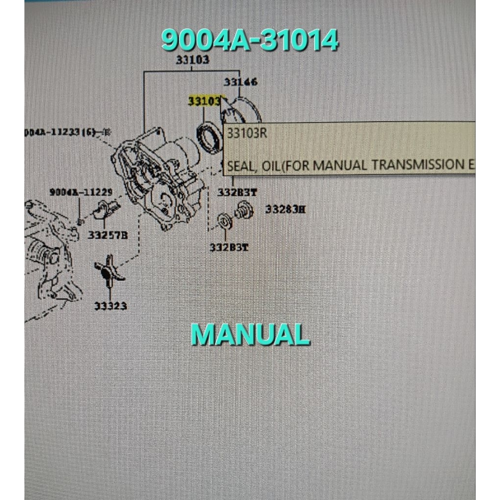 SEAL OUTPUT SHAFT AVANZA/SEAL TRANSMISI AVANZA/SEAL TRANSMISI RUSH/METIK 90043-11285_MANUAL 9004A-31