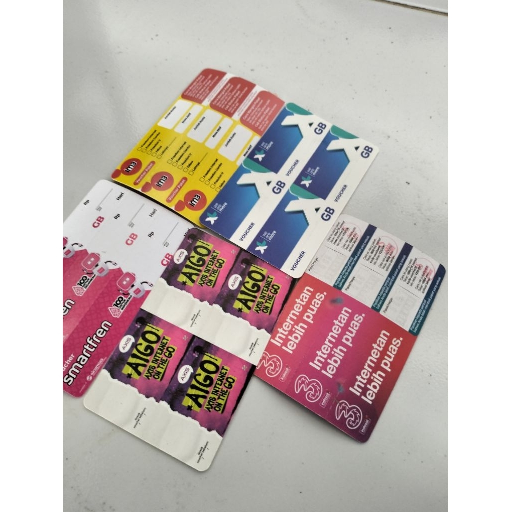 Vocer Kosong Bundling 100 SN Axis XL Indosat 3 Smartfren Masing Masing 20 SN