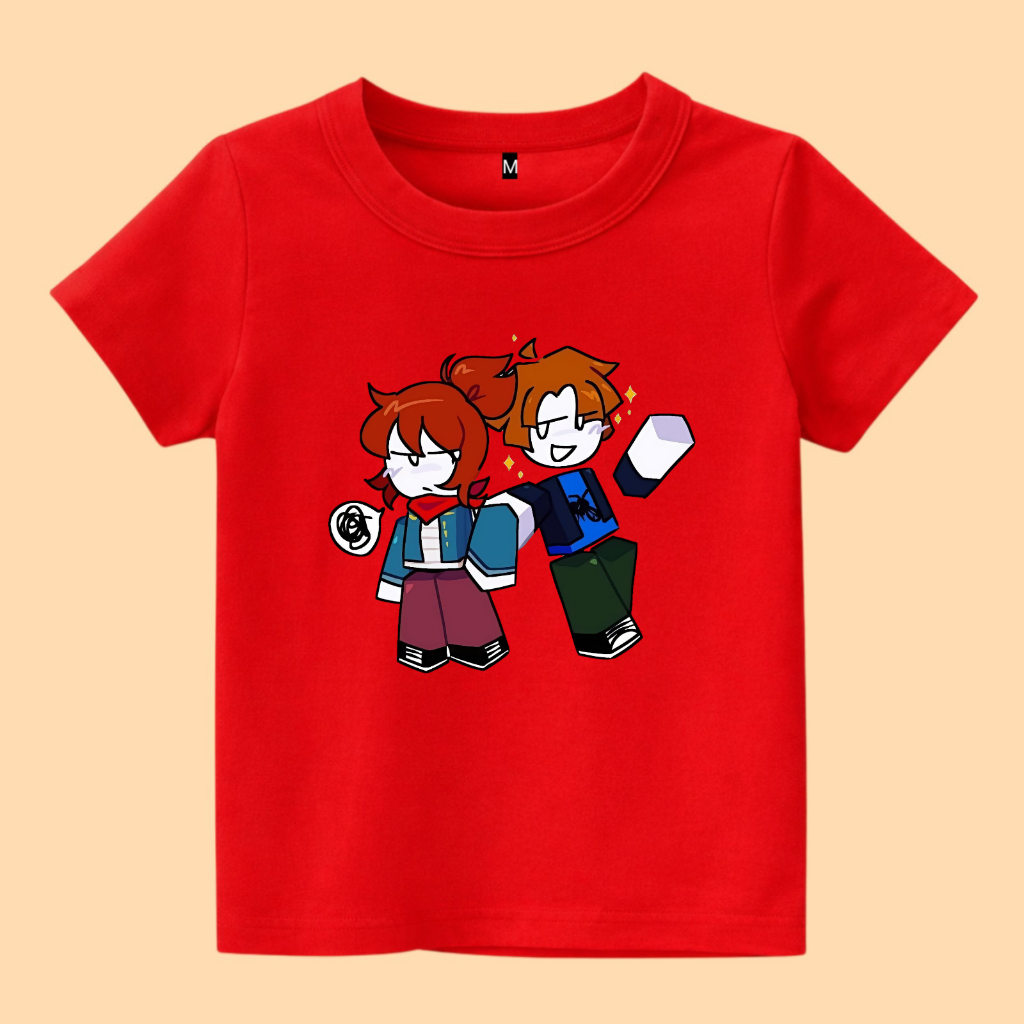 Baju kaos anak game roblox bacon hair kartun