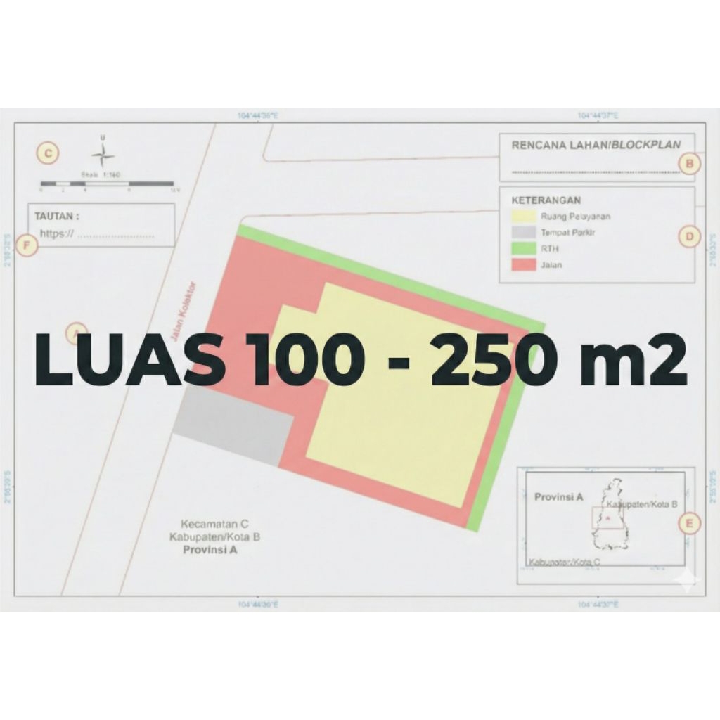 Jasa Gambar Peta Rencana Induk Kawasan (RIK) Perizinan OSS RBA. Luas 100-250 m2
