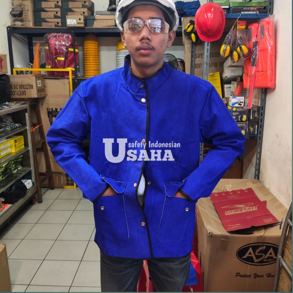 Promo jaket las bahan kulit asli anti api merek steel horse original 100% murah berkualitas